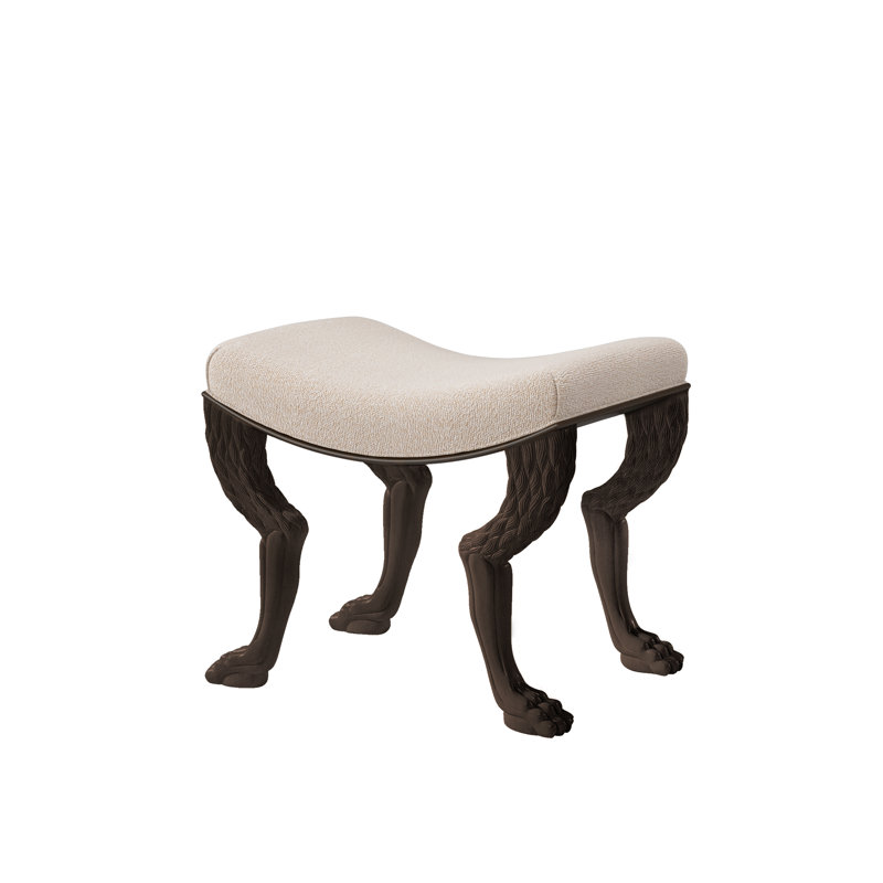 Nob Solid Wood Accent Stool, Espresso, Neutral 1353-92