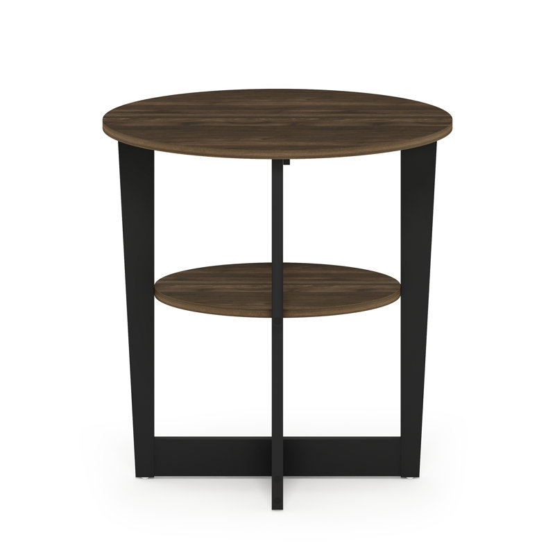 Božin Oval Side Table, Black, Columbia Walnut