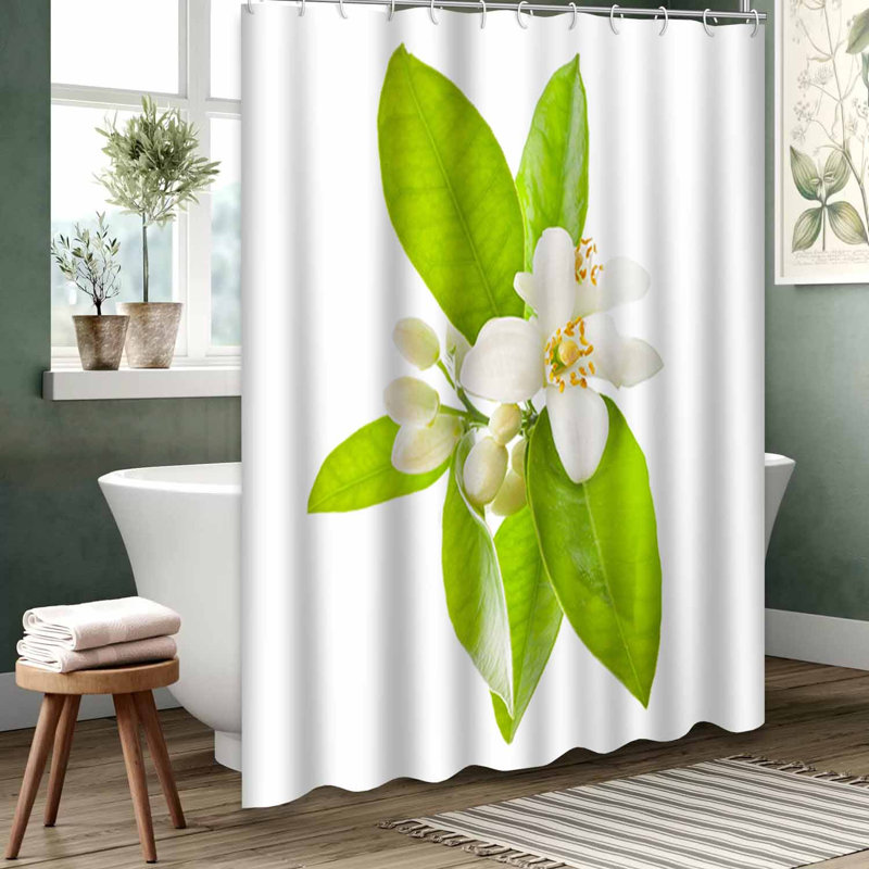 Rideau de douche orange imperméable, rideaux de douche pour la salle de bain avec 12 crochets, 72" L x 72" W