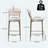 29'' Upholstered Bar Stools Velvet Counter Stool With Backrest & Footrest Set Of 2 Round Dining Chairs For Kitchen