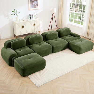 Canapés modulaires en U de qualité supérieure, tissu en velours côtelé, conception ergonomique pour le salon et les chambres à coucher