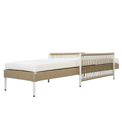 Adjustable Patio Chaise Lounges, Pe Rattan Steel Modern Poolside Chair