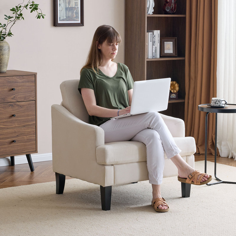 Fauteuil d'appoint 30 po avec pieds rembourrés, Beige