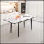 Table de salle à manger de 47 po extensible à 63 po en MDF carré à motif de marbre blanc, cuisine industrielle moderne et table de salle à manger, équipée de pieds fuselés en métal