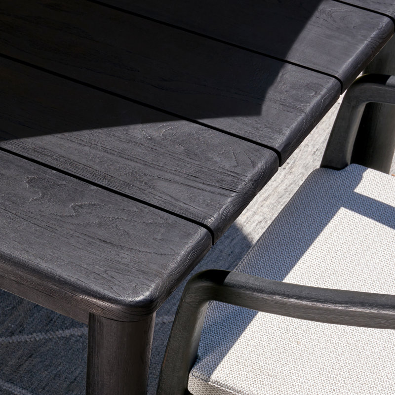 Aria Rectangular Outdoor Dining Table, Black Matte