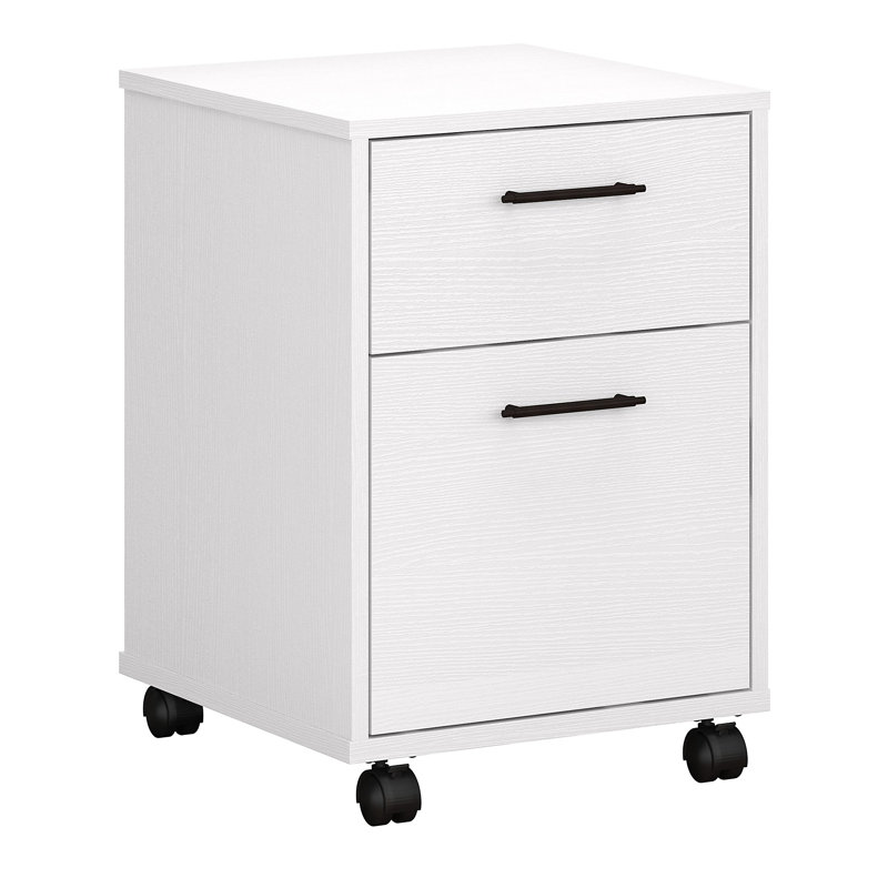Siena 16'' Wide 2 -Drawer Mobile File Cabinet, Pure White/Oak