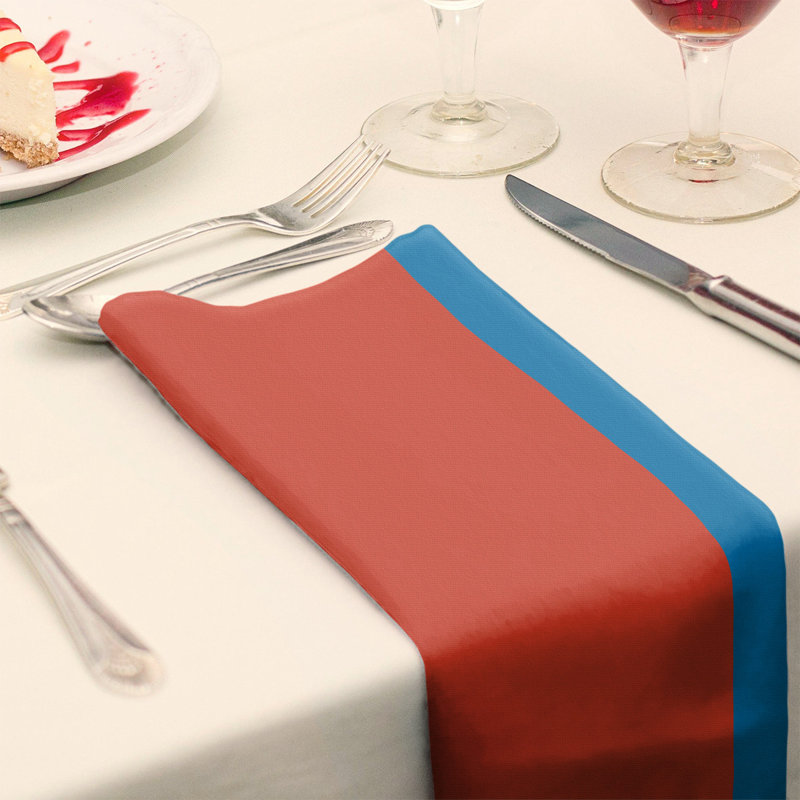 Oklahoma City Striped Square Napkin, 22" W x 22" L, Basketballet/Basketball Blue/Basketballet, Cotton Twill