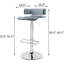 Tabouret réglable moderne avec siège pivotant à mouvement polyvalent gris et argent