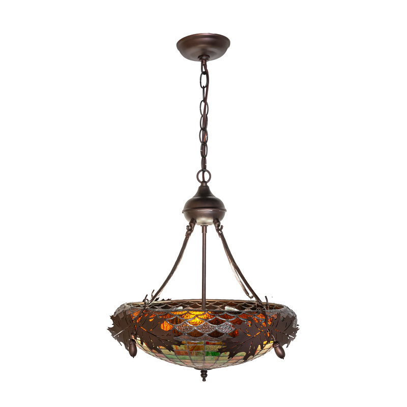 21" Wide Greenbriar Oak Inverted Pendant