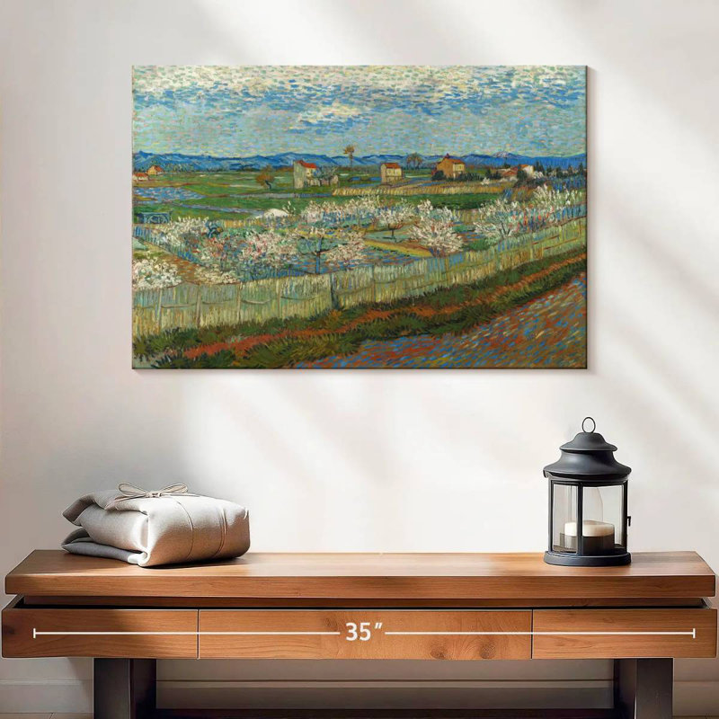 Pêche d'Alvord en fleur, H 16 po x l 24 po