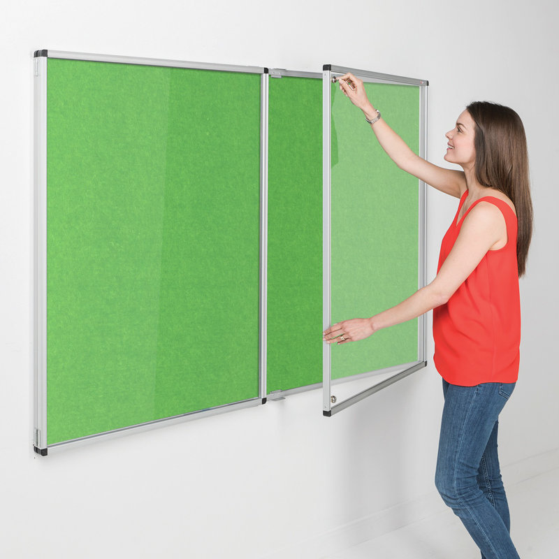 Wall Mounted Bulletin Board, 120cm H x 240cm W, Apple Green