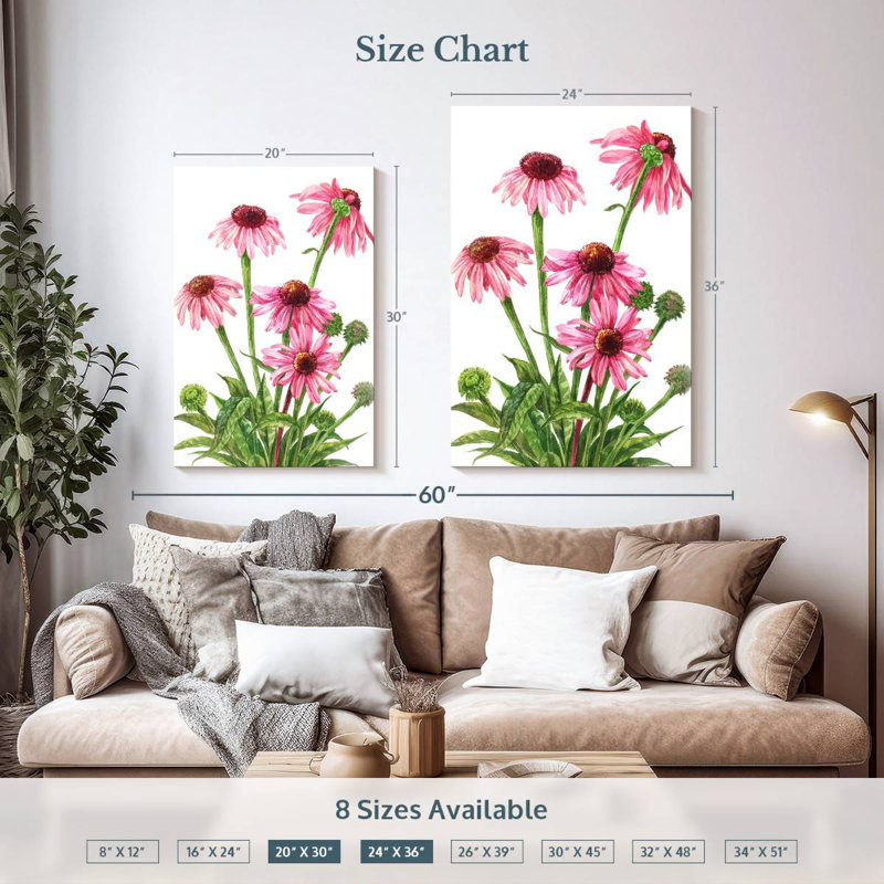 Harnek Echinacea Flower Cluster, 36" H x 24" W