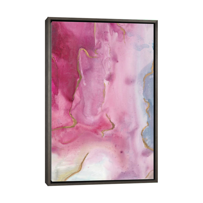 "Magenta Dream I" par Joyce Combs, reproduction d’art, Toile encadrée de bois rustique foncé, H 40 po x l 26 po x P 1,5 po