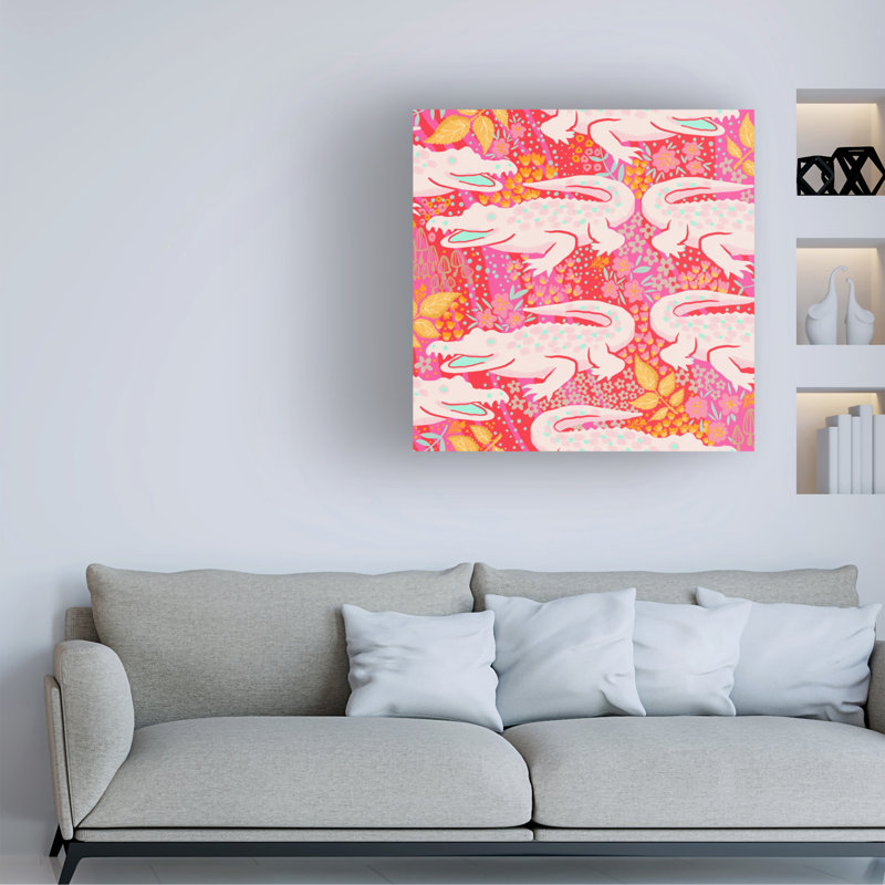 Art sur toile Rachel Hallquist Aligator, H 14 po x l 14 po