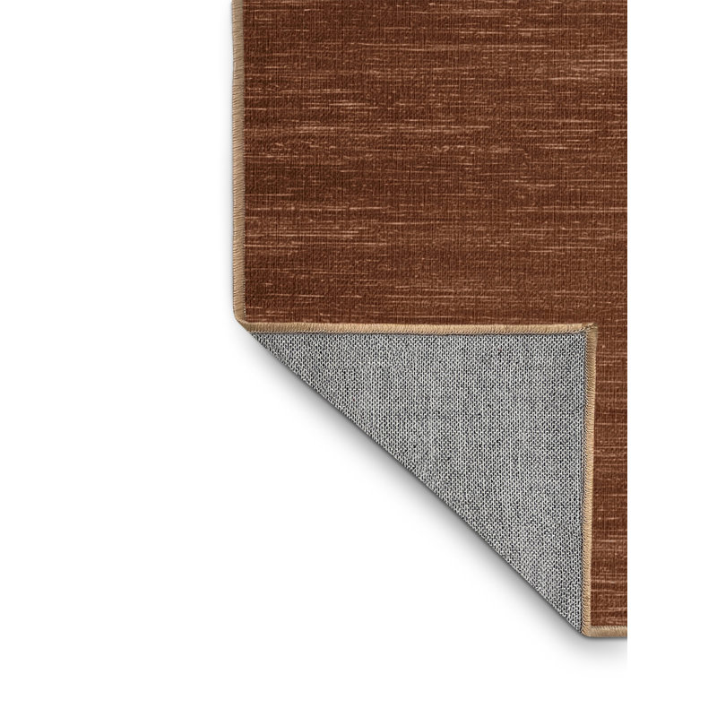 Machine Washable Solid Brown Area Rug, Rectangle 5' x 8'