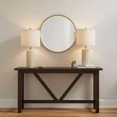 Ensemble de lampes de table de style champêtre (2 pièces): lampe de chevet en céramique beige avec une touche rustique, idéale pour la chambre à coucher et le salon.