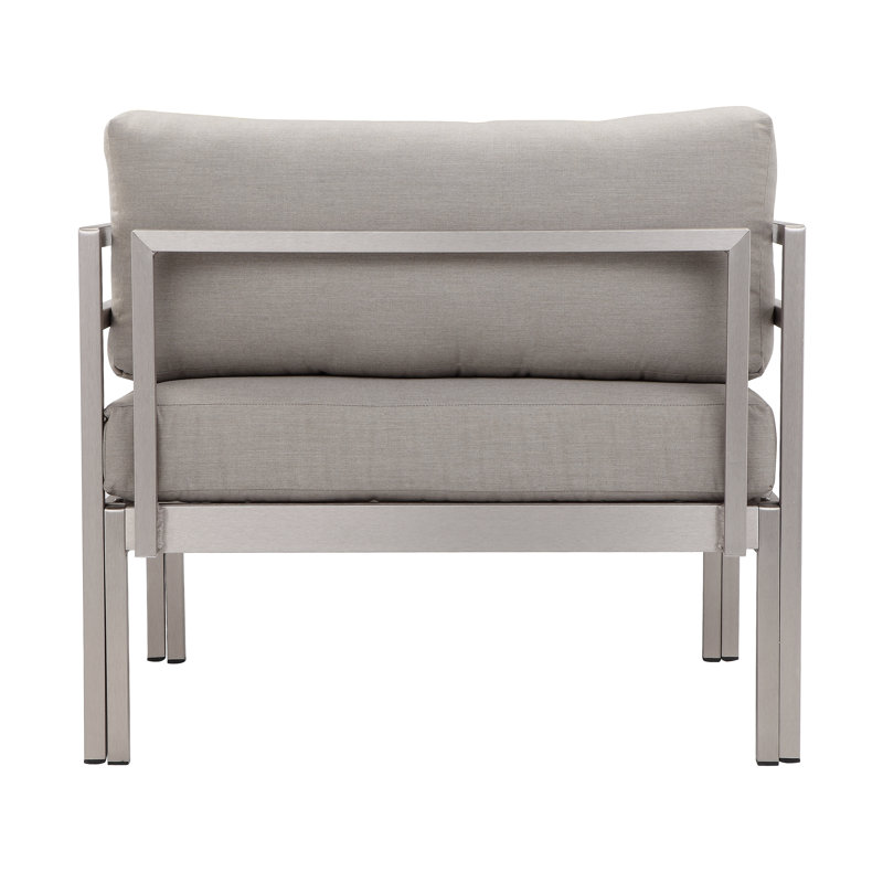 Cold 4 Piece Sofa Set Grey, Silver Frame/Gray Cushion