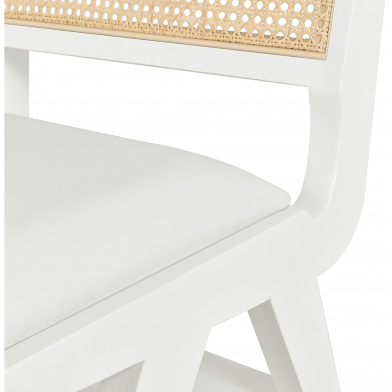 Chaise d'appoint Abby, Cuir crème végétalien, Naturel