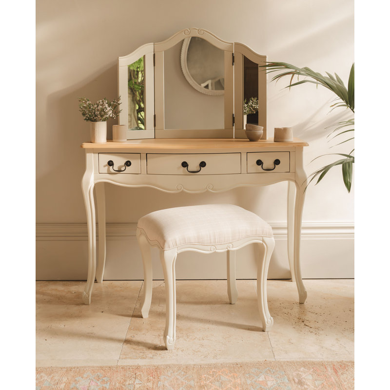 Lemaire Dressing Table with Mirror, Champagne