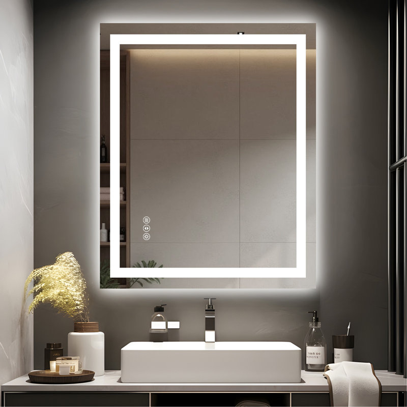 20x28 Inch Frameless LED Bathroom Mirror, Smart Mirror