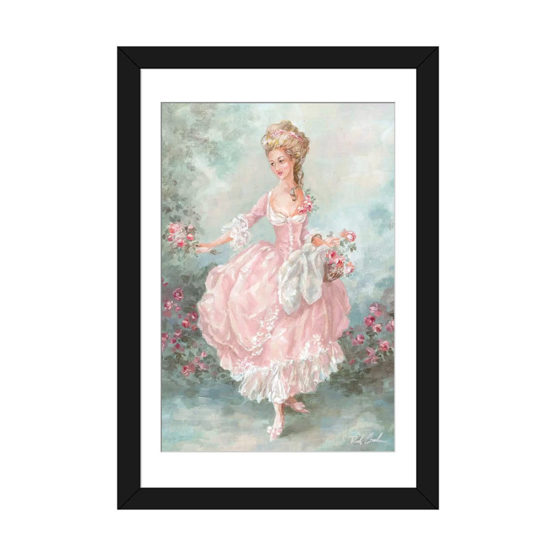 Lilliana - reproduction d'art sur toile, H 24 po x l 16 po x P 1 po, Papier d'art encadré noir, Blanc