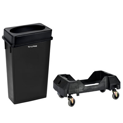 Poubelle commerciale de recyclage de 23 gallons avec couvercle basculant et chariot