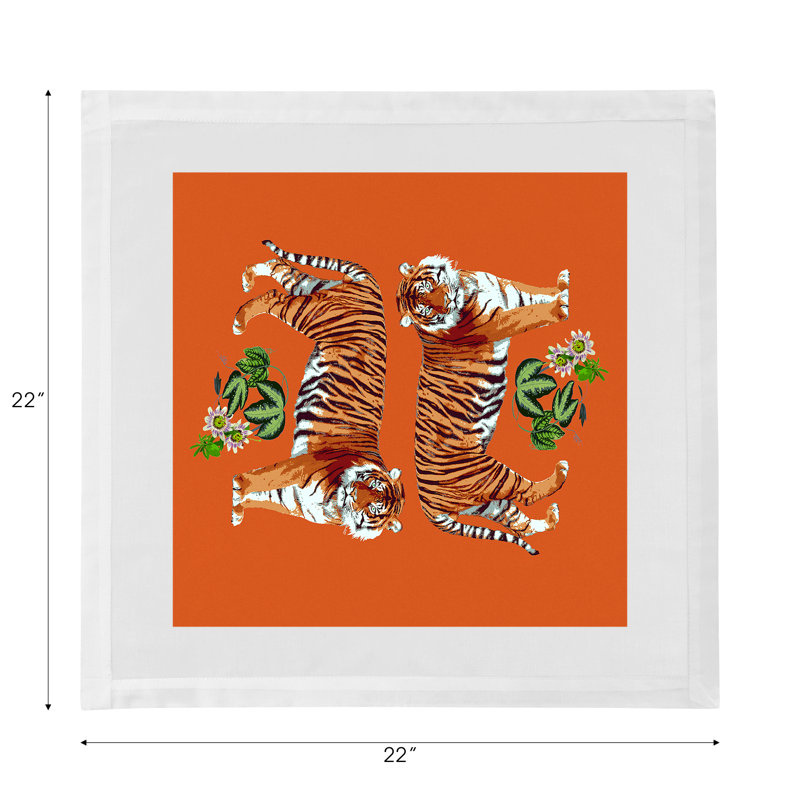 Tiger Seeing Double Cotton Sateen Dinner Napkins