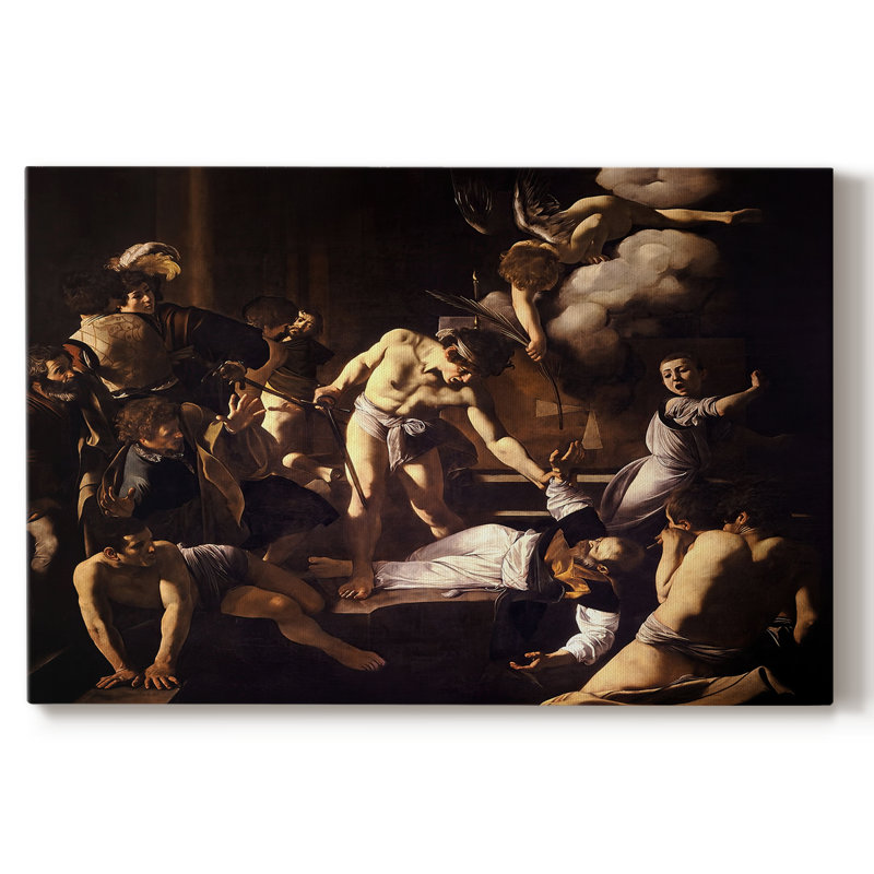 Le martyre de Saint-Matthew-Caravage-Toile tendue avec châssis-c. 1599-1600, 24 x 36