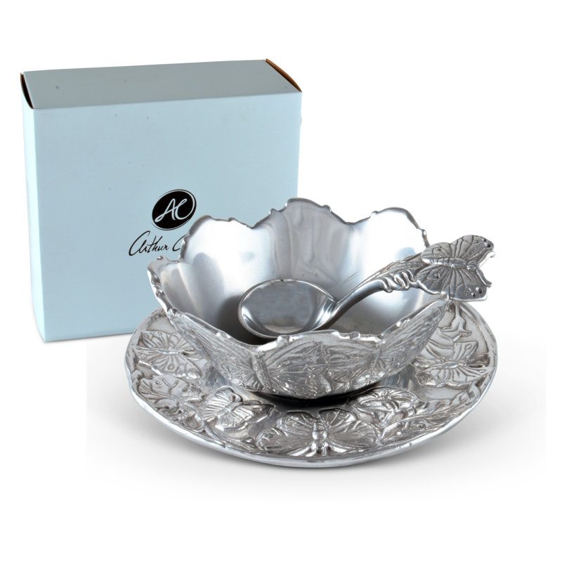Arthur Court Designs Butterfly Aluminum Condiment Server