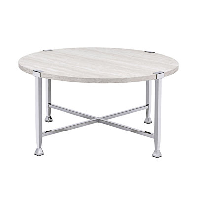Table basse ronde avec cadre en métal