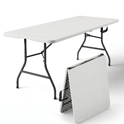 6FT Plastic Folding Table, Portable Picnic Table Outdoor and Indoor, Handle