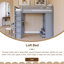 Lit mezzanine simple gris avec grandes tablettes, bureau et lumière DEL-2040362448-2040362451
