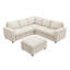 Canapé modulaire en velours côtelé avec rangement Abramson Beige-1930067870-1930067871
