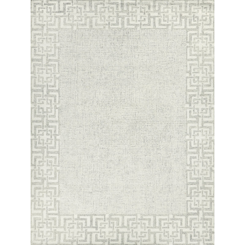 Caprice Oriental Handmade Wool Aqua Area Rug, Rectangle 12' x 15', Silver/Ivory