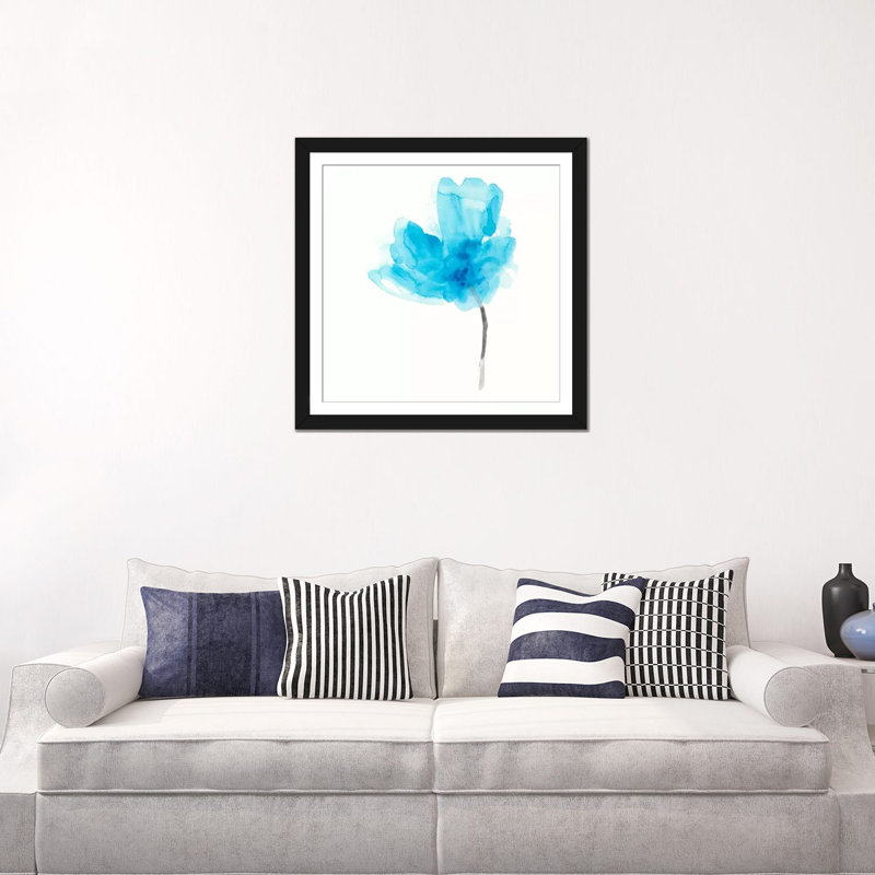 « expressif fleuris v », impression sur toile, Papier d'art encadré noir, Blanc, H 24 po x l 24 po x P 1 po
