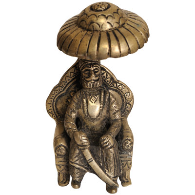 Statue en laiton fabriquée à la main 5 pouces Maharaja Agrasen - Personnage historique indien et art spirituel
