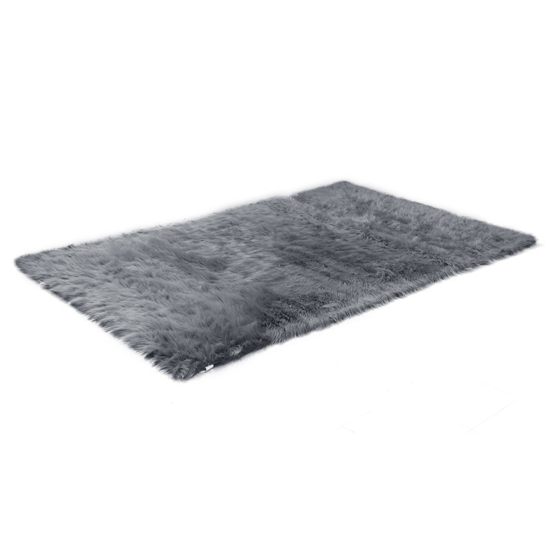 Hughey Faux Fur Indoor Rug, Rectangle 5' x 7'