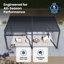 Pergola toscane à persiennes 12 x 14 pi avec parois latérales décoratives fixes horizontales de 14 pi et 12 pi-133605546