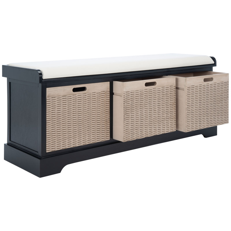Banc de rangement à tiroirs Khloe, Noir