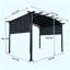 Pavillon de jardin d'extérieur de 12 x 9 pi avec auvent rétractable et cadre en acier