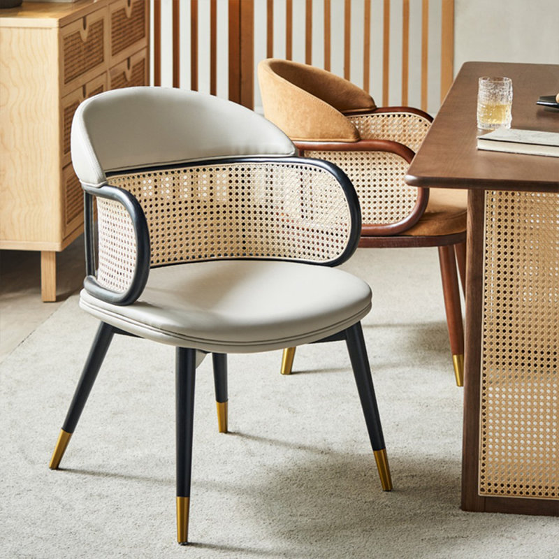 Chaise d'appoint noire et blanche à dossier solide (ensemble de 2)