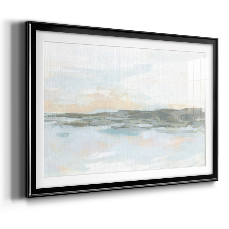 Rock Coast II - encadré avec cadre biseauté et verre, H 19 po x l 27 po x P 1,5 po, Noir
