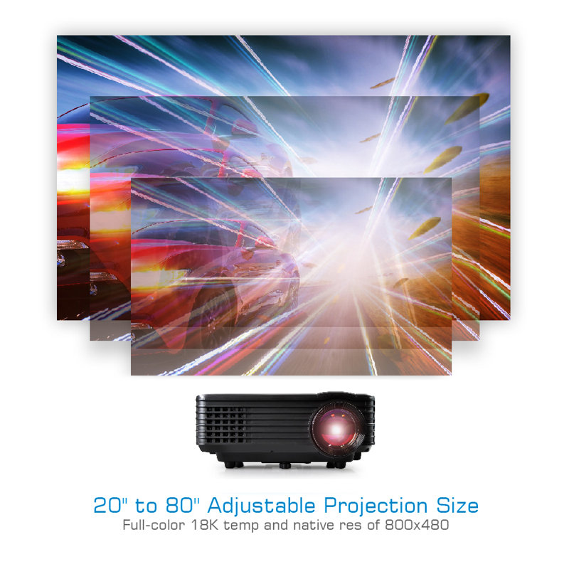Pyle Home Theatre Projector 800 Lumens Portable Projector with Remote Included