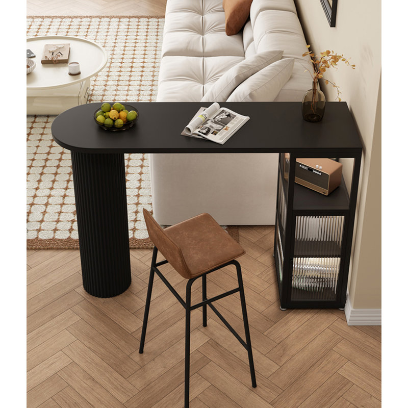 Comptoir moderne en granit minimaliste avec armoire latérale et comptoir de bar, H 41,34 po x L 45,28 po x l 15,75 po