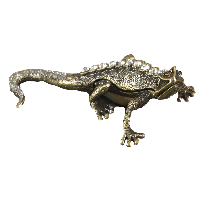 Jeweled Accessories Pewter Decorative Box