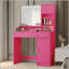 Bureau de coiffeuse avec miroir et bande lumineuse à DEL, coiffeuse avec grand tiroir, commode de rangement à 3 niveaux et 3 modes d'éclairage à luminosité réglable, convient à la chambre à coucher