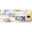 Table basse hexagonale tendance - motif blanc, rangement inclus avec structure à motifs, pratique