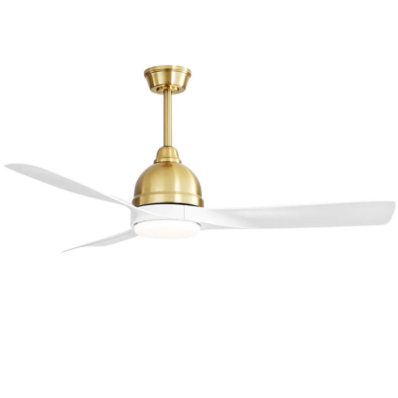 Ventilateur de plafond de 54 pouces à 6 vitesses à télécommande et à intensité variable pour le salon, Doré