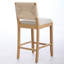 Ensemble de 4 tabourets de bar en rotin tressé à la main, hauteur du comptoir, 68,5 cm (27 pouces), revêtement en lin, coussin à ressorts et structure en bois massif.