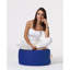 Pouf de jardin de qualité supérieure, bleu uni, 21,7 po de diamètre x 11,8 po de hauteur | Tissu 100% polyester imperméable, 100% mousse de styromousse originale | Fermeture à glissière dissimulée, supportant jusqu'à 440 lb, parfaite pour une détente extérieure moderne-755766936